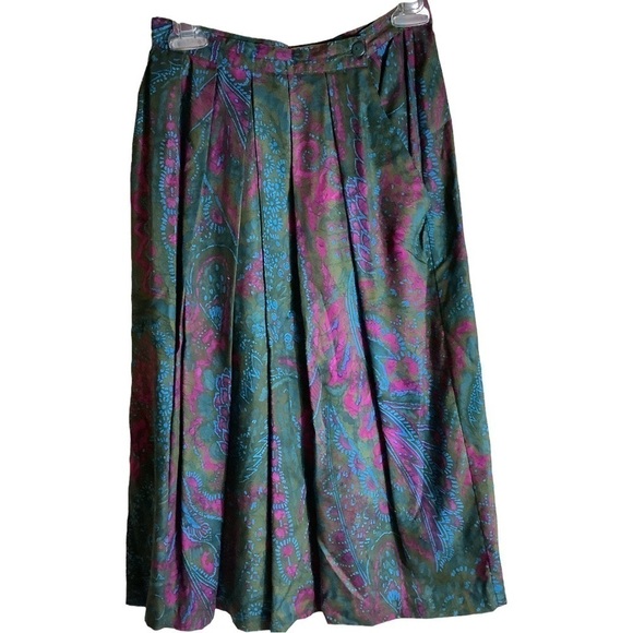 𝅺vintage Pleated Rafaella Petites High Waist Skirt Made In Italy Size 8 (d) - Picture 1 of 3